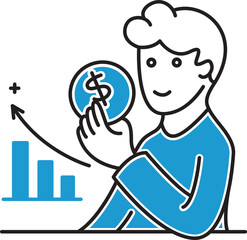 Investor and Graph Illustration
