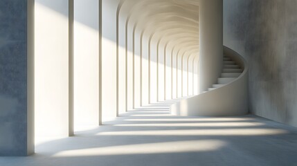 Obraz premium 19. **An expansive abstract space with a harmonious interplay of light and shadow around the product.