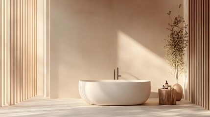 Fototapeta premium 20. **A serene backdrop with gentle curves, creating a soothing environment that complements the product.