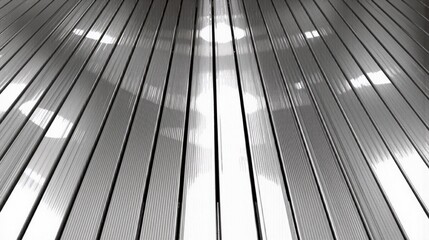 Generative AI, A sleek and industrial design featuring vertical metallic ridges with a smooth and reflective surface, perfect for modern architectural applications