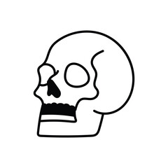 Skull hand draw doodle vector icon