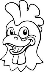 A chicken cartoon rooster cockerel bird mascot