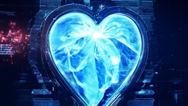 Exploring advancements in cardiology technology with heart shaped visuals and medical data insights