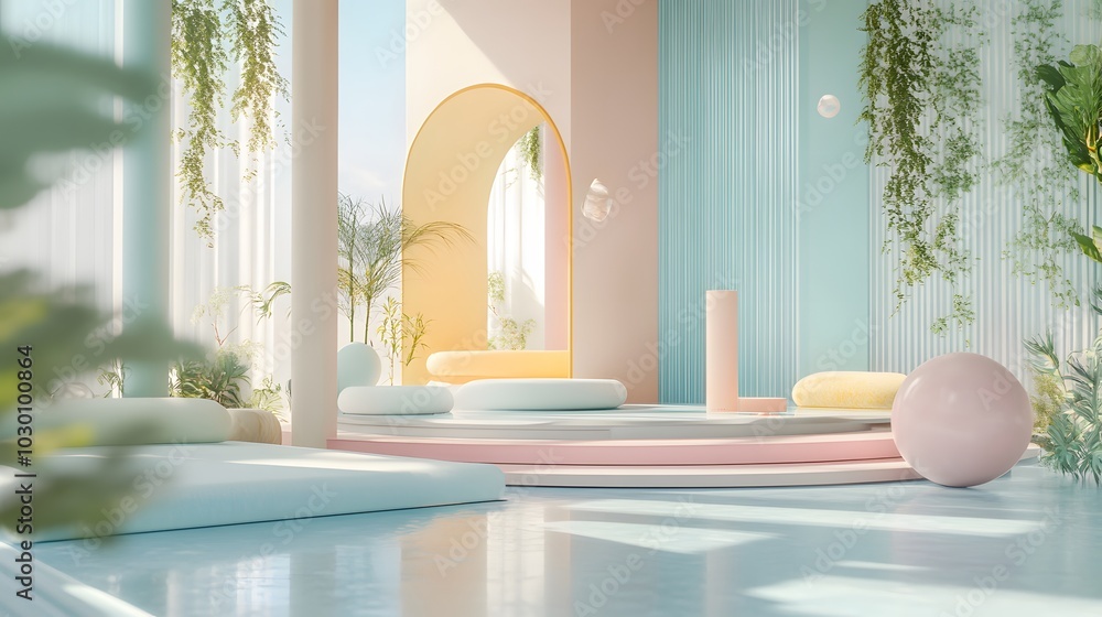 Poster 137. **a serene void filled with soft colors providing an inviting space for the product.