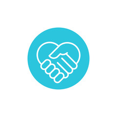 Promise. Hand shake icon. Isolated on white background. From blue icon set