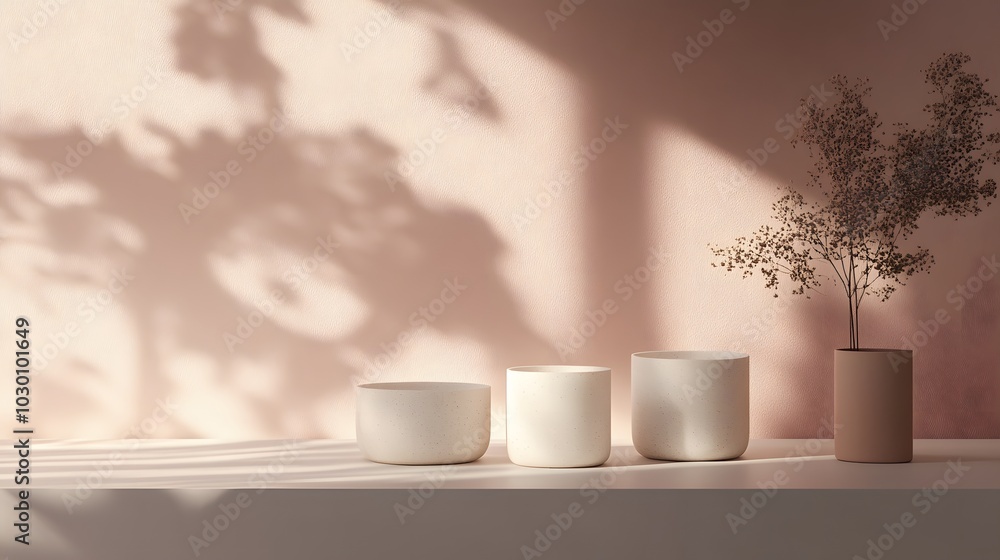 Poster 139. **a minimalist background of subtle hues creating a calming atmosphere for the product.
