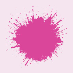 Pink splash vector illustration on light pink background.