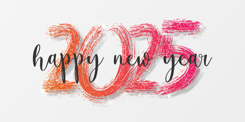Happy new year - best wishes 2025 with colorful  number. Perfect vector for poster, banner, greeting and new year 2025 celebration.