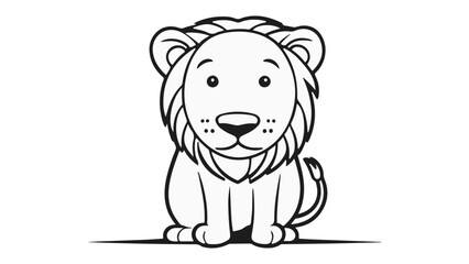 cute cartoon illustration lion