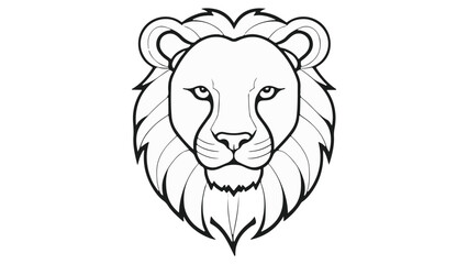 lion head vector illustration outline 