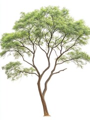 Isolated Green Tree with White Background  Lush Foliage  Single Tree  Tropical Tree   Tree