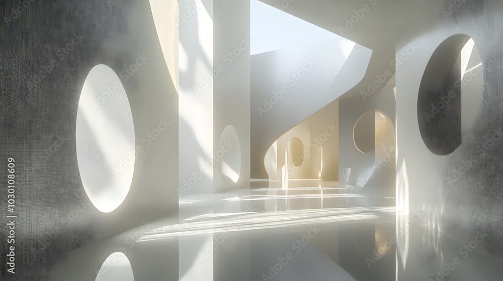 Poster 10. **a light-filled environment with abstract shapes that enhance the product is visual appeal.