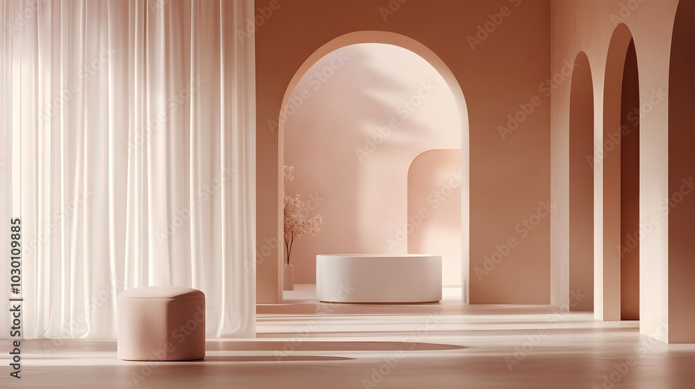 Poster 109. **an ethereal backdrop with subtle gradients creating a serene space for showcasing the product