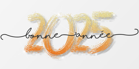 Bonne année - meilleurs vœux 2025 - vecteur pour affiche, bannière, salutation et célébration du nouvel an 2025.