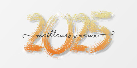 Bonne année - meilleurs vœux 2025 - vecteur pour affiche, bannière, salutation et célébration du nouvel an 2025.