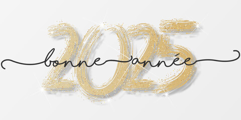 Bonne année - meilleurs vœux 2025 - vecteur pour affiche, bannière, salutation et célébration du nouvel an 2025.