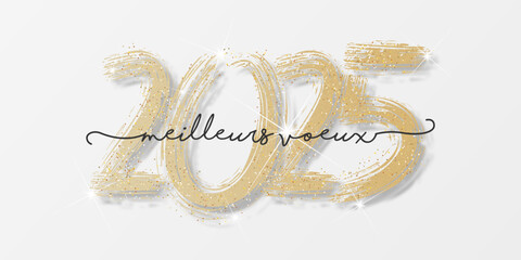 Bonne année - meilleurs vœux 2025 - vecteur pour affiche, bannière, salutation et célébration du nouvel an 2025.