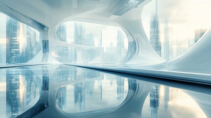 Obraz premium Futuristic Cityscape with Modern Architecture