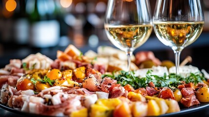 Colorful Cicchetti Snacks and Wine Pairing