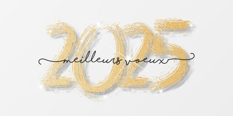 Bonne année - meilleurs vœux 2025 - vecteur pour affiche, bannière, salutation et célébration du nouvel an 2025.