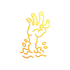 Zombie hand hand draw doodle vector icon