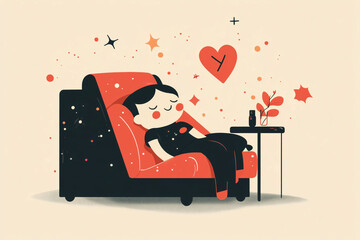 January is National Blood Donor Month. Holiday illustration.