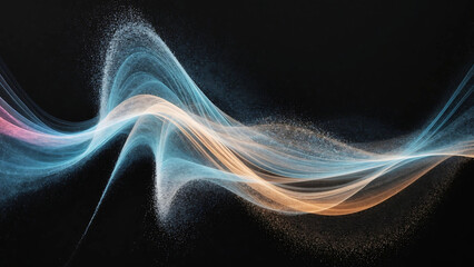 A mesmerizing holographic design featuring swirling particles on a black background. The vibrant colors and intricate details create depth and movement, making it a captivating masterpiece.