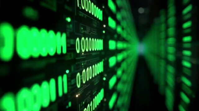 code representing technology, computing, and information flow in vibrant