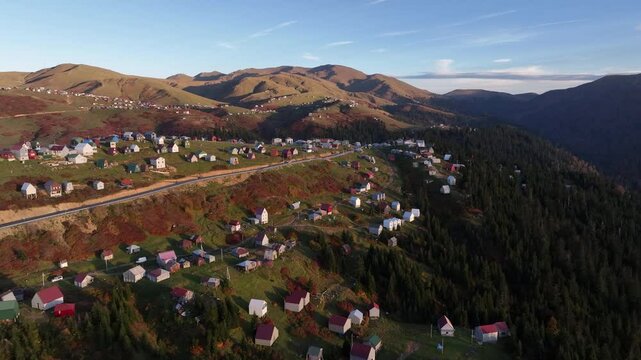 Aerial view of Gomismta village in the Ozurgeti Municipality of Guria, 2024 autumn