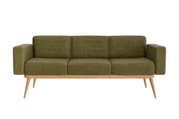 green fabric sofa modern furniture The sofa is separated from the background. 3D illustration renderer-clipping path