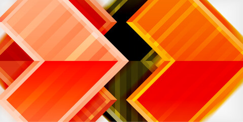 Arrow symbols created with 3d effects and line texture geometric abstract background