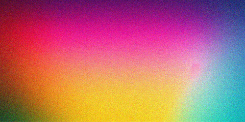 Fototapeta premium Colorful Gradient Background with Noise Texture Effects. glowing Vibrant grainy gradient background, colorful noise texture, retro banner poster cover backdrop header design.