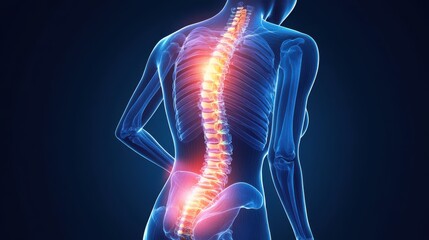 Detailed Illustration of a Woman's Spine for Educational Use