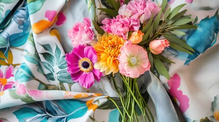Beautiful Intertwined Flower Bunch from Top View