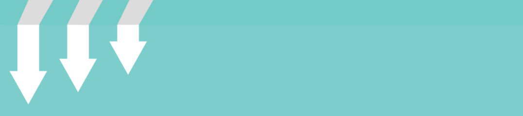 Panorama of business arrow, concept of target direction to failure. Finance falling vector