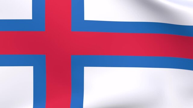 A National 3D Rendered Flag of Faroe Islands