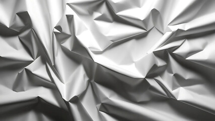 A high-contrast photo of intricately wrinkled white paper. The dramatic lighting and shallow depth of field highlight the tactile, organic texture in a clean, minimalist aesthetic.