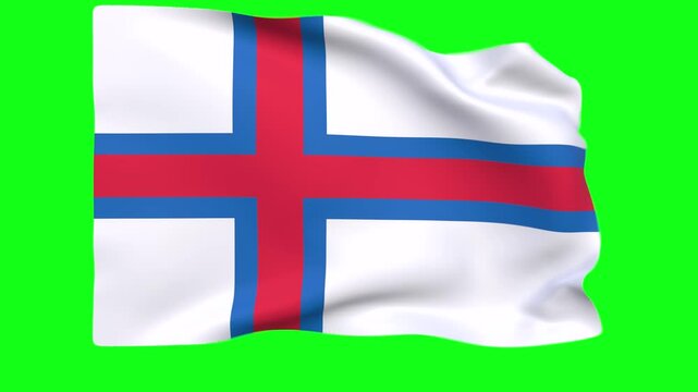 A National 3D Rendered Flag of Faroe Islands