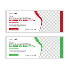 Facebook business cover banner template vector design