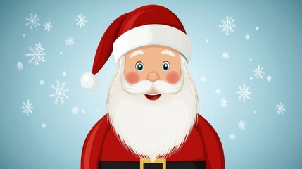 Fototapeta premium Happy Santa Claus with Snowflakes