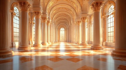 Fototapeta premium Majestic Sunlit Hallway