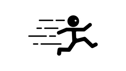 Running man, black isolated silhouette