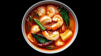 Inviting Tom Yum Goong Soup in a Bowl