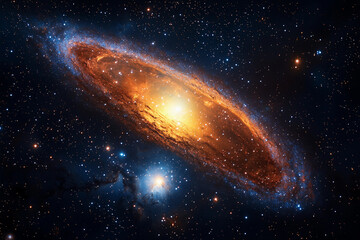 Fototapeta premium A striking view of a spiral galaxy captured in deep space