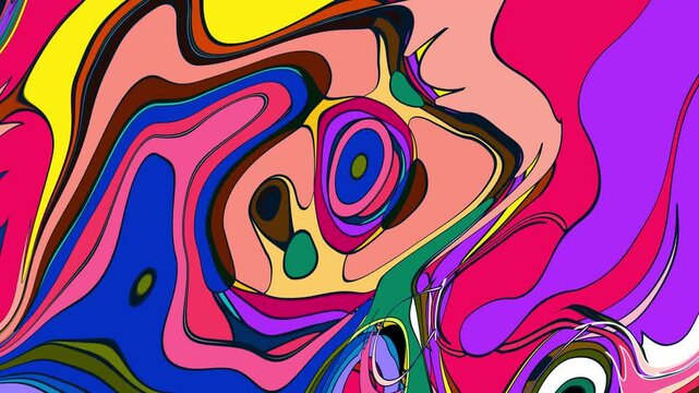 Abstract colorful fluid fractal psychedelic background for summer