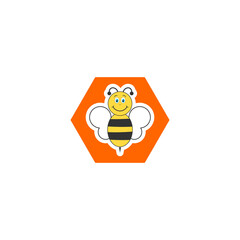 Obraz premium Cute Cartoon Bee sign. Bee icon isolated on transparent background