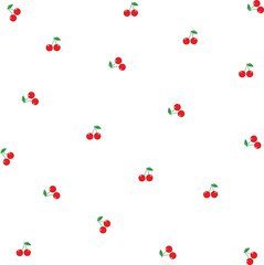 Cherry vector on white background. Cherry fruit icon.