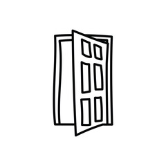 Lock door hand draw doodle vector icon