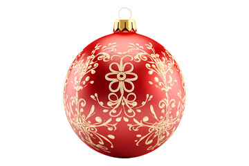 Christmas bauble on transparent background. Generative ai design.