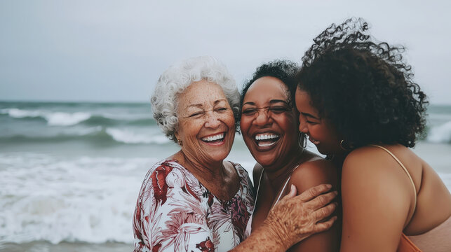 Three Generations of Black Women Enjoying Time Together